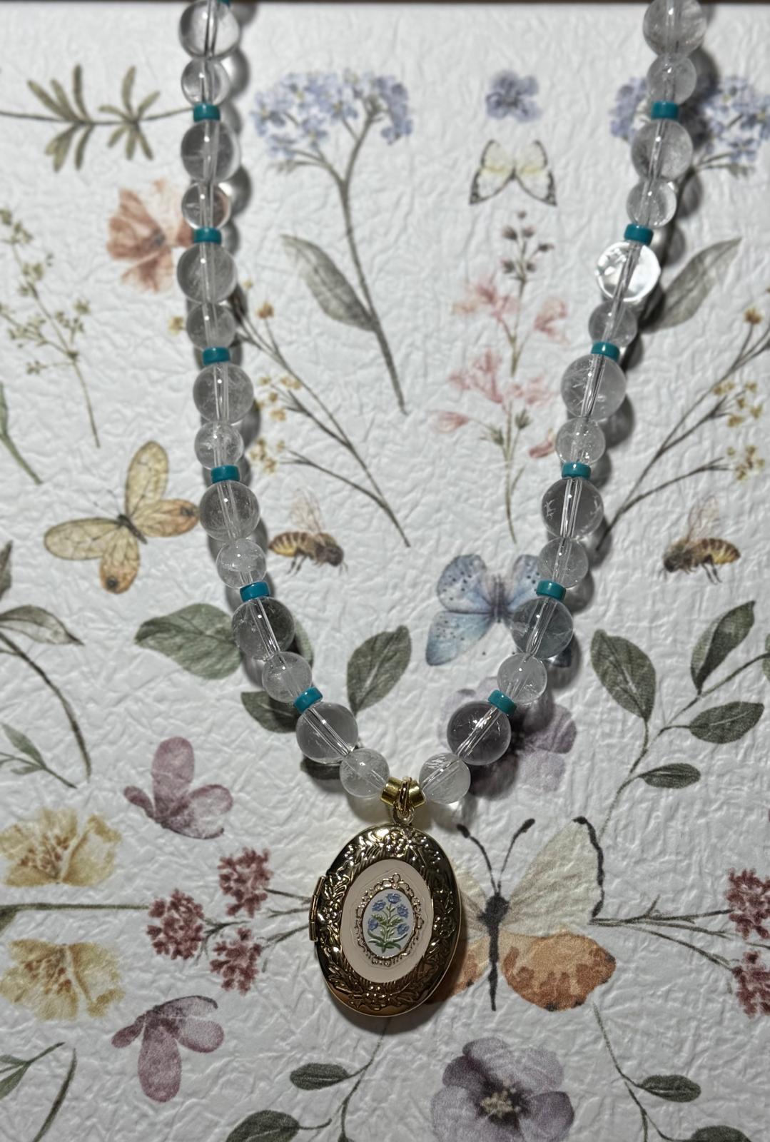 Forget-Me-Not Locket Necklace