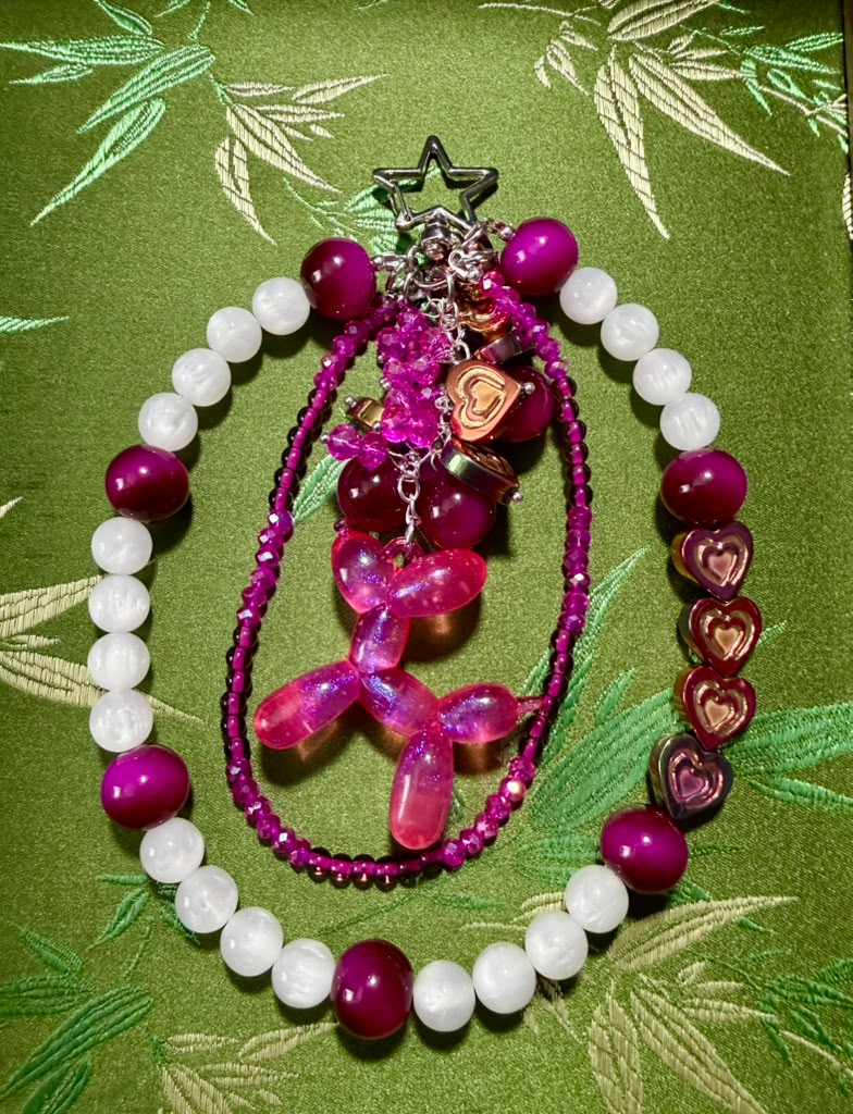Pink Stardust UV Reactive Keychain/Phone Charm