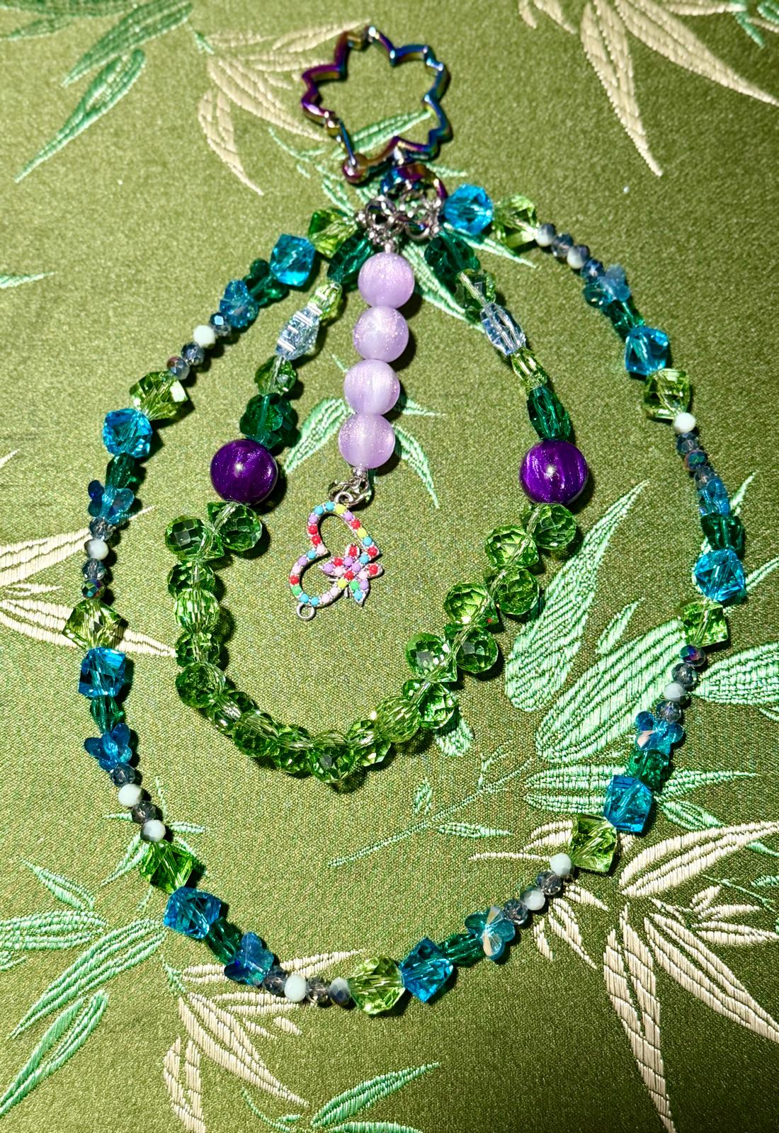 Enchanted Butterfly Garden Phone Charm & Keychain 🦋💚💜✨