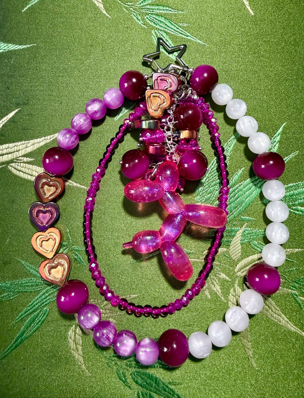 Pink Stardust UV Reactive Keychain/Phone Charm
